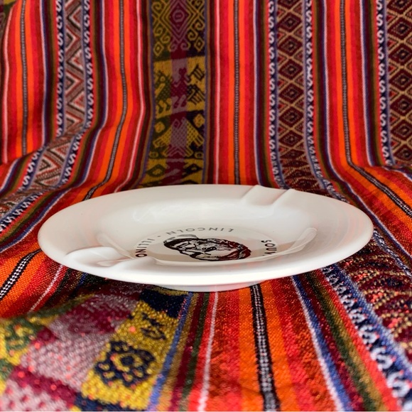 🚬50’s Vintage Abraham Lincoln Ashtray 5.25” Porcelain Souvenir Stetson’s F. O. - Picture 6 of 11